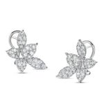 Floral Diamond Stud Earrings - Shyne Jewelers 150-00212 White Gold Shyne Jewelers