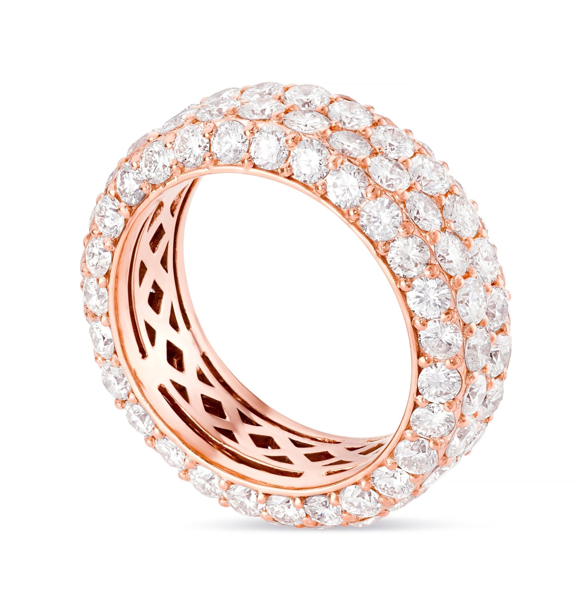 Four Row Diamond Eternity Ring - Shyne Jewelers 135-00068 Rose Gold Shyne Jewelers