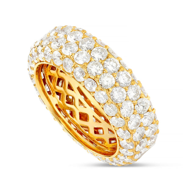 Four Row Diamond Eternity Ring - Shyne Jewelers 135-00068 Yellow Gold Shyne Jewelers