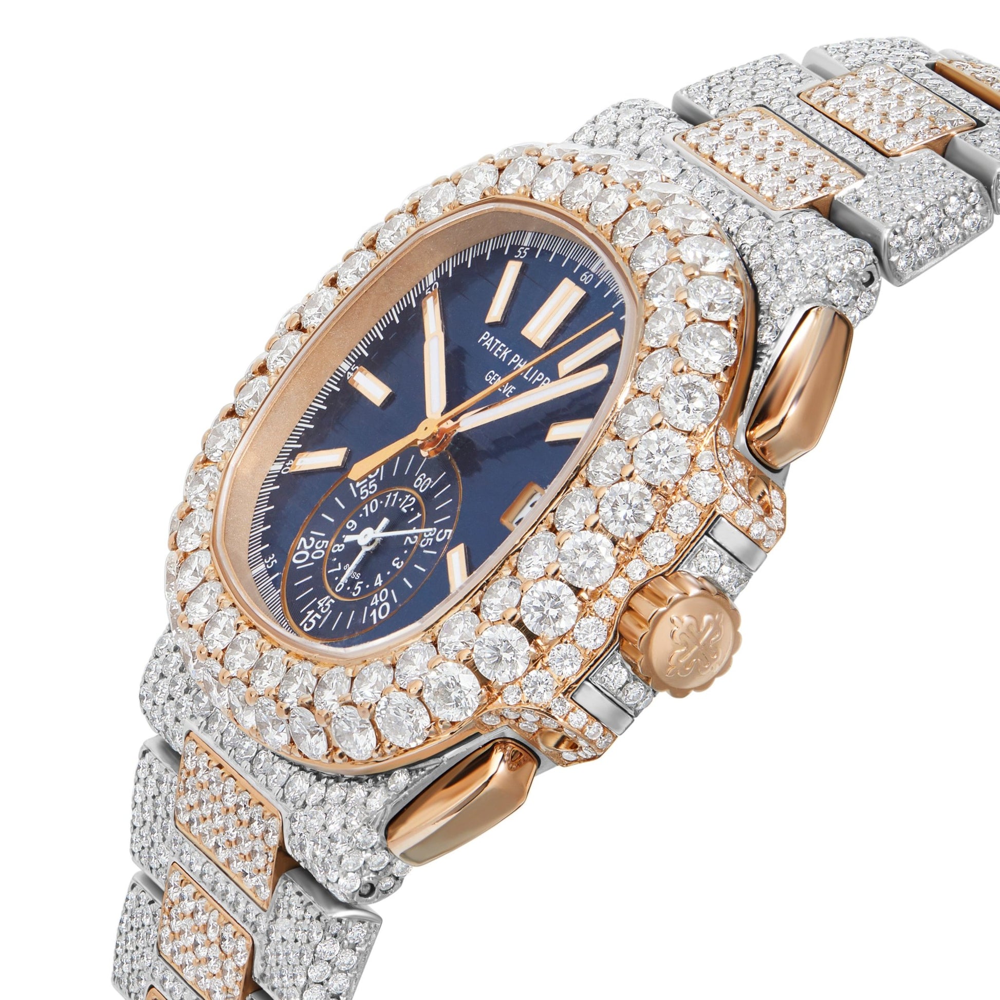 Full Diamond Patek Philippe Nautilis 40.5 - Shyne Jewelers DIAPATEKNAUSTT Patek Philippe