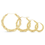 Gold Bamboo Hoops - Shyne Jewelers 1 Inch Shyne Jewelers