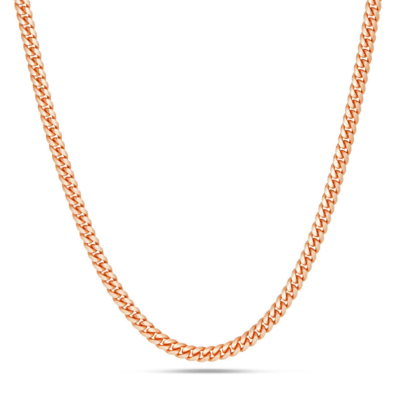 Gold Cuban Chain, 3.5mm - Shyne Jewelers 10KT Rose Gold 18" Shyne Jewelers
