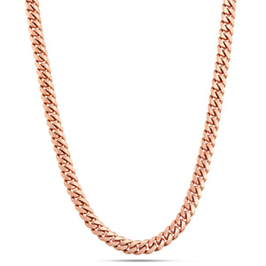 Gold Cuban Chain, 9.5 mm - Shyne Jewelers Rose Gold Shyne Jewelers