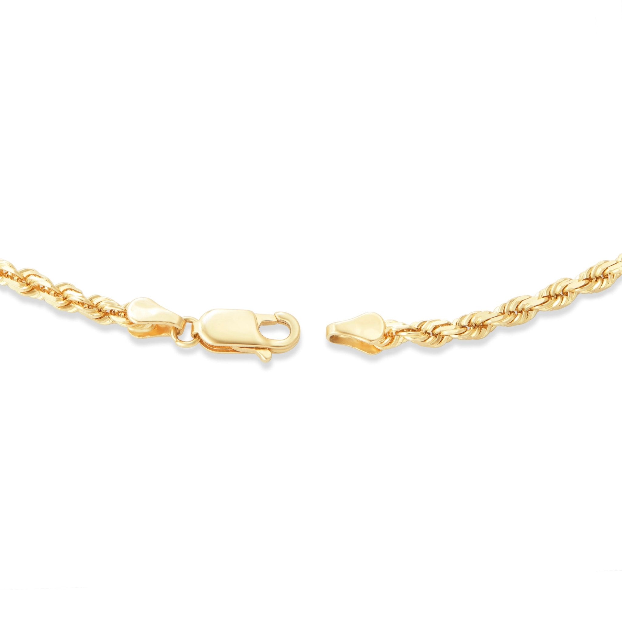Small Rope Chain Gold 10K Solid Gold Rope Chain, 3mm – SHYNE JEWELERS