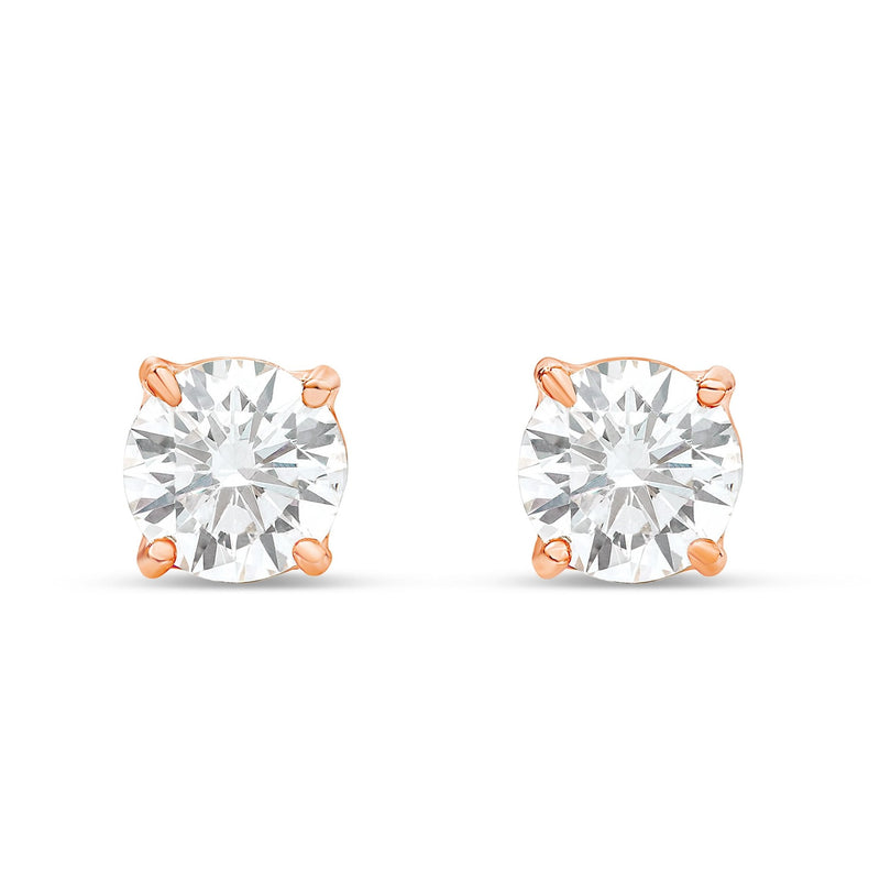 Gold Solitare Diamond Studs - Shyne Jewelers Rose Gold 0.25 ctw Shyne Jewelers
