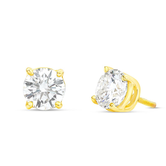 Gold Solitare Diamond Studs - Shyne Jewelers Yellow Gold 0.25 ctw Shyne Jewelers