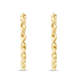 Gold Twist Hoops - Shyne Jewelers 2.5 Inches Shyne Jewelers