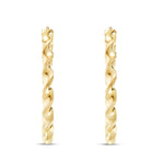 Gold Twist Hoops - Shyne Jewelers 2.5 Inches Shyne Jewelers