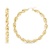 Gold Twist Hoops - Shyne Jewelers 2.5 Inches Shyne Jewelers