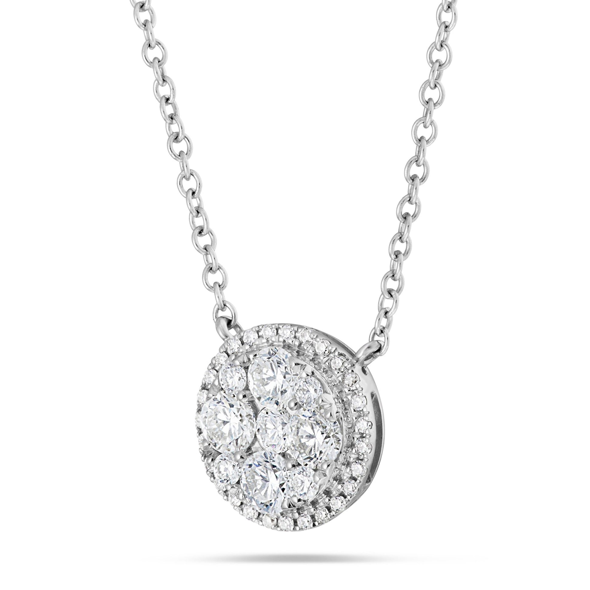 Halo Cluster Circle Pendant - Shyne Jewelers Shyne Jewelers