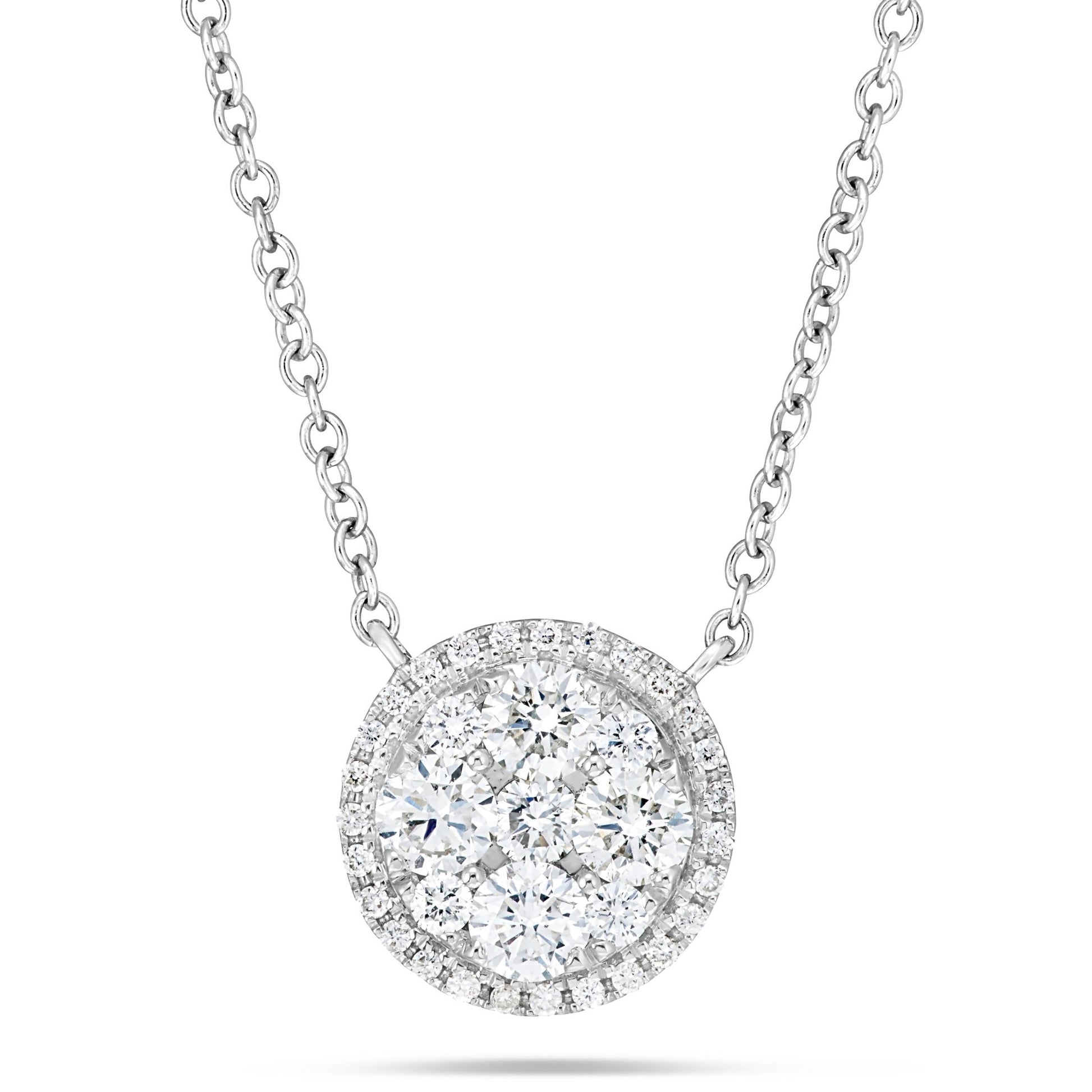 Halo Cluster Circle Pendant - Shyne Jewelers Shyne Jewelers