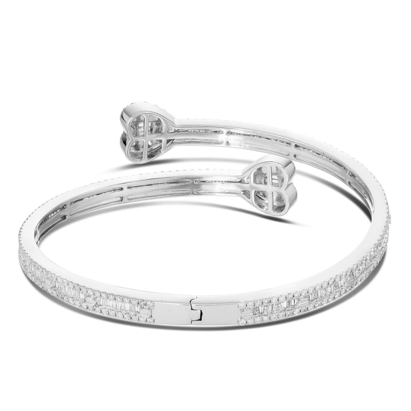 Heart Baguette Bangle Bracelet - Shyne Jewelers HEARTBANGLE_1 White Gold Shyne Jewelers