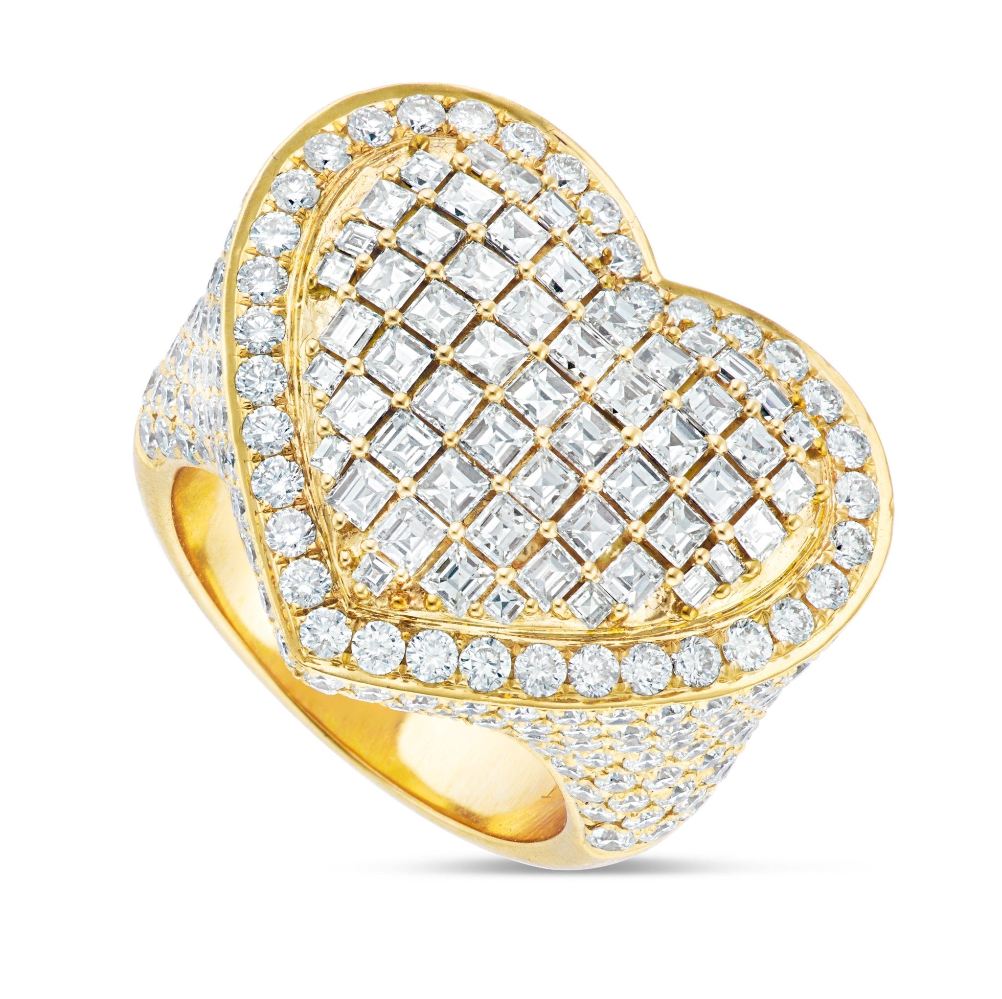 14K Gold 5.88ct Emerald Diamond Heart Statement Ring – SHYNE JEWELERS