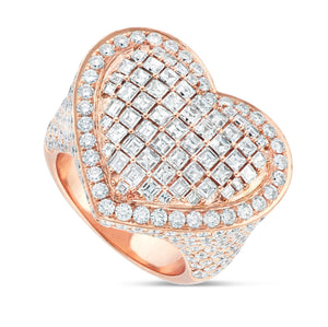 Heart Diamond Statement Ring - Shyne Jewelers SPC-R101 Rose Gold 4 Shyne Jewelers
