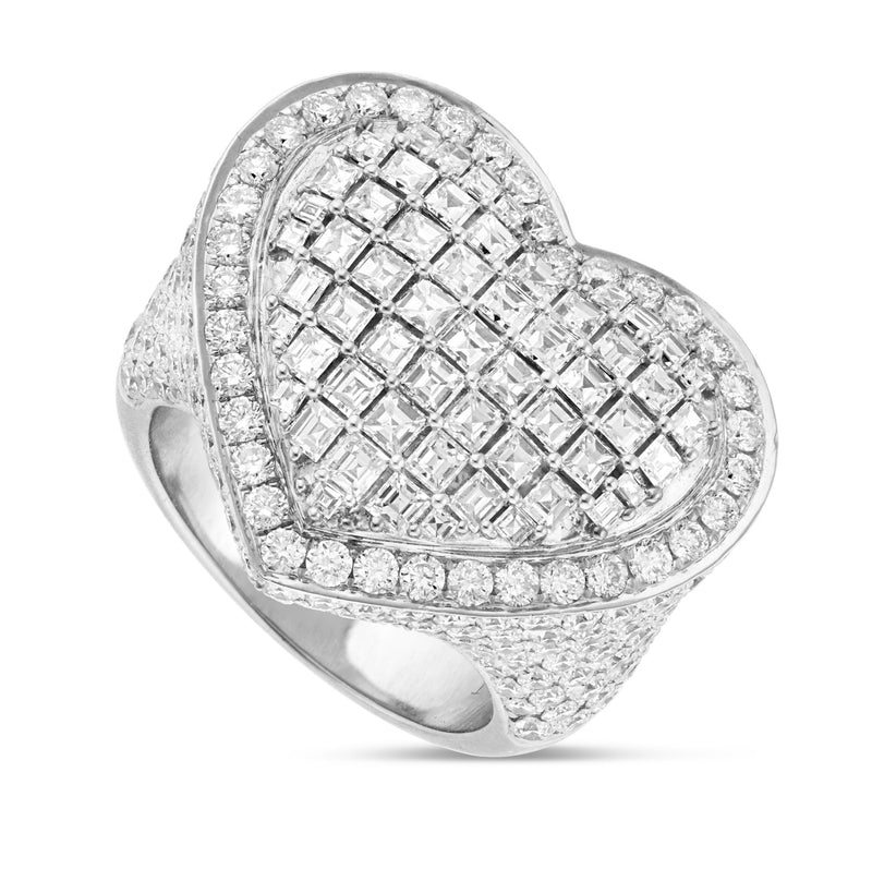 Heart Diamond Statement Ring - Shyne Jewelers SPC-R101 White Gold 4 Shyne Jewelers