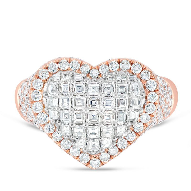 Heart Diamond Statement Ring - Shyne Jewelers R1640 Rose Gold 4 Shyne Jewelers