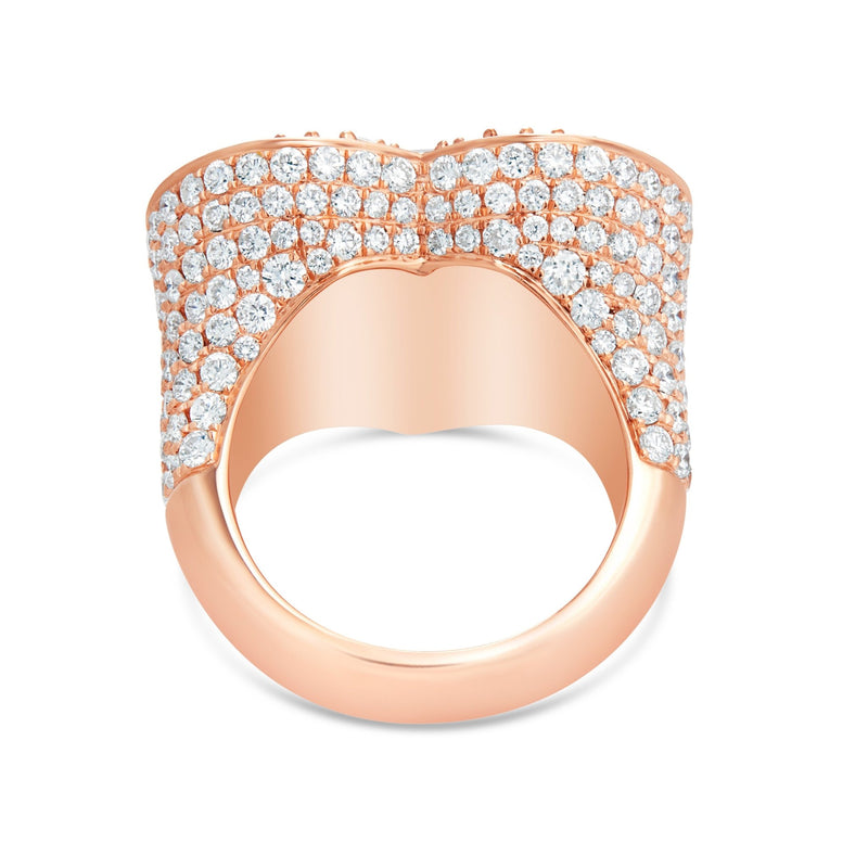 Heart Diamond Statement Ring - Shyne Jewelers SPC-R101 Rose Gold 4 Shyne Jewelers