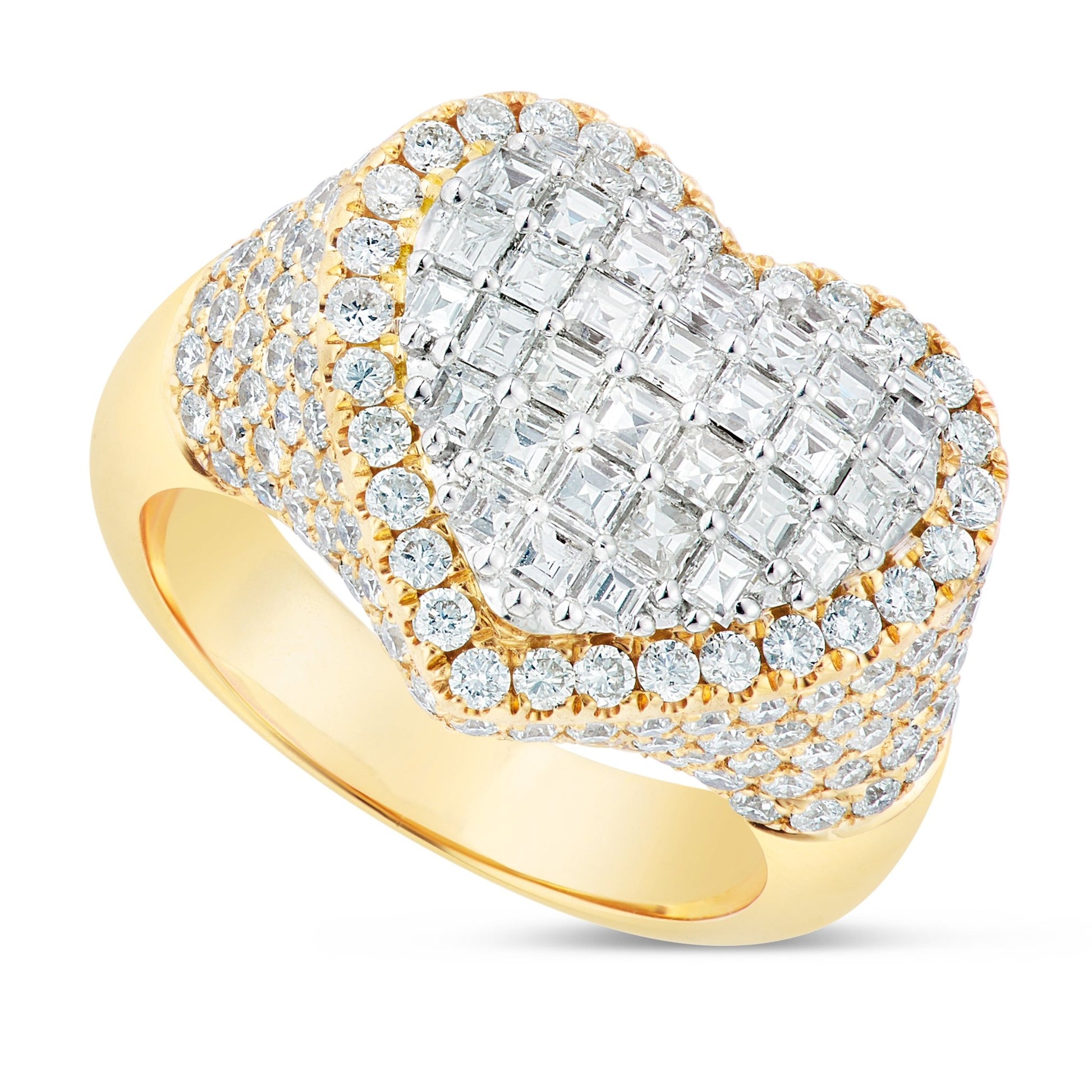 Heart Diamond Statement Ring - Shyne Jewelers R1640 Yellow Gold 4 Shyne Jewelers