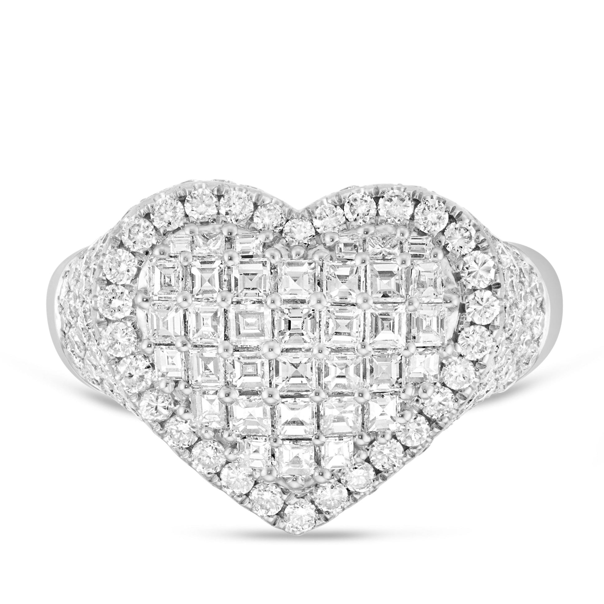 Heart Diamond Statement Ring - Shyne Jewelers R1640 White Gold 4 Shyne Jewelers