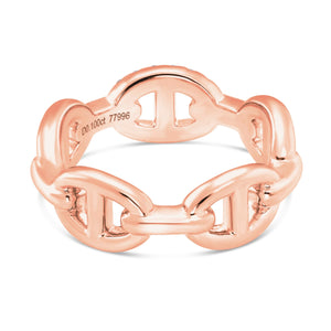 Hermes Link Ring with Diamonds - Shyne Jewelers Rose Gold 4 Shyne Jewelers