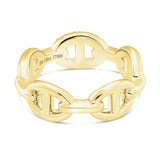 Hermes Link Ring with Diamonds - Shyne Jewelers Yellow Gold 4 Shyne Jewelers