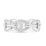 Hermes Link Ring with Diamonds - Shyne Jewelers White Gold 4 Shyne Jewelers