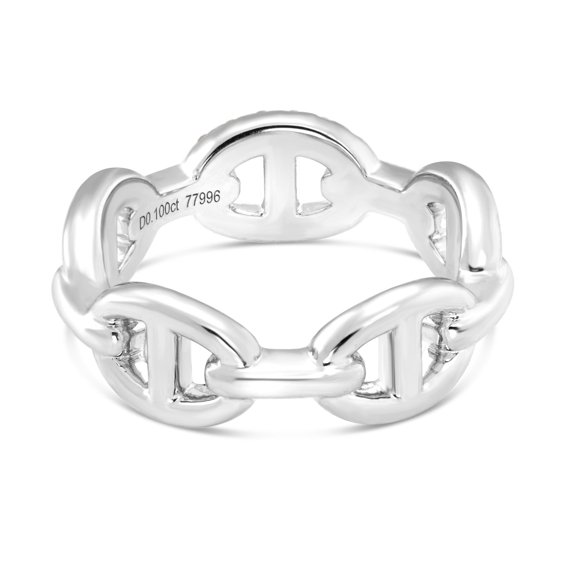 Hermes Link Ring with Diamonds - Shyne Jewelers White Gold 4 Shyne Jewelers