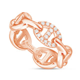 Hermes Link Ring with Diamonds - Shyne Jewelers Rose Gold 4 Shyne Jewelers