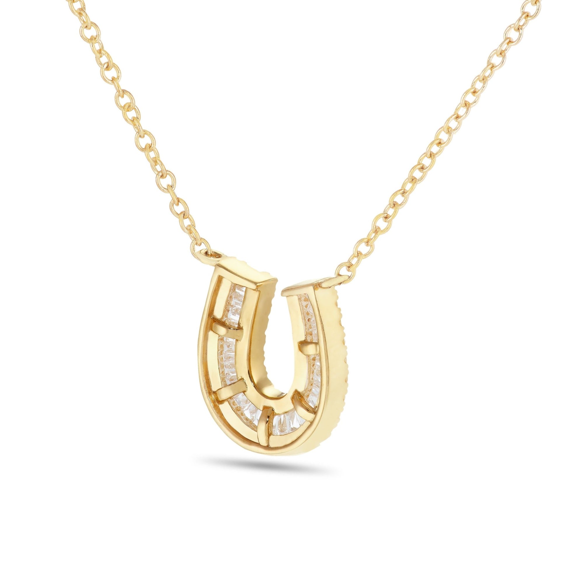 Horseshoe Diamond Necklace - Shyne Jewelers 165-00237 Yellow Gold Shyne Jewelers