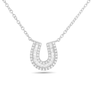 Horseshoe Diamond Necklace - Shyne Jewelers 165-00237 White Gold Shyne Jewelers