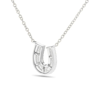 Horseshoe Diamond Necklace - Shyne Jewelers 165-00237 White Gold Shyne Jewelers