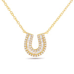 Horseshoe Diamond Necklace - Shyne Jewelers 165-00237 Yellow Gold Shyne Jewelers