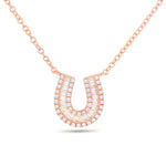Horseshoe Diamond Necklace - Shyne Jewelers 165-00237 Rose Gold Shyne Jewelers
