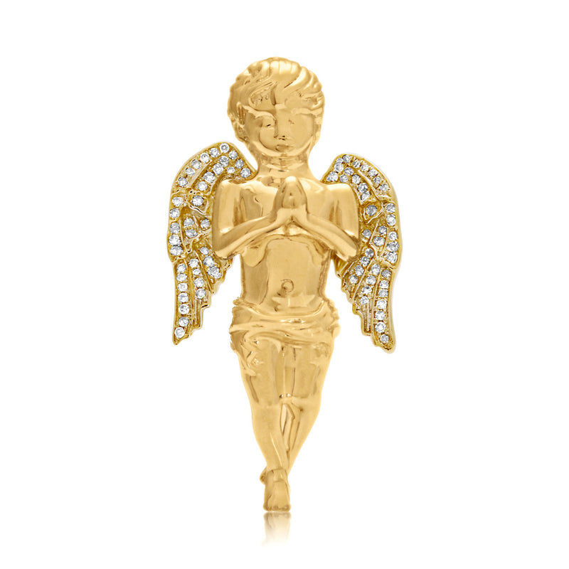 10k Yellow Gold .5ct Diamond Angel Pendant 