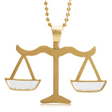 10k Custom Yellow Gold 4ct Diamond Libra Scale Pendant