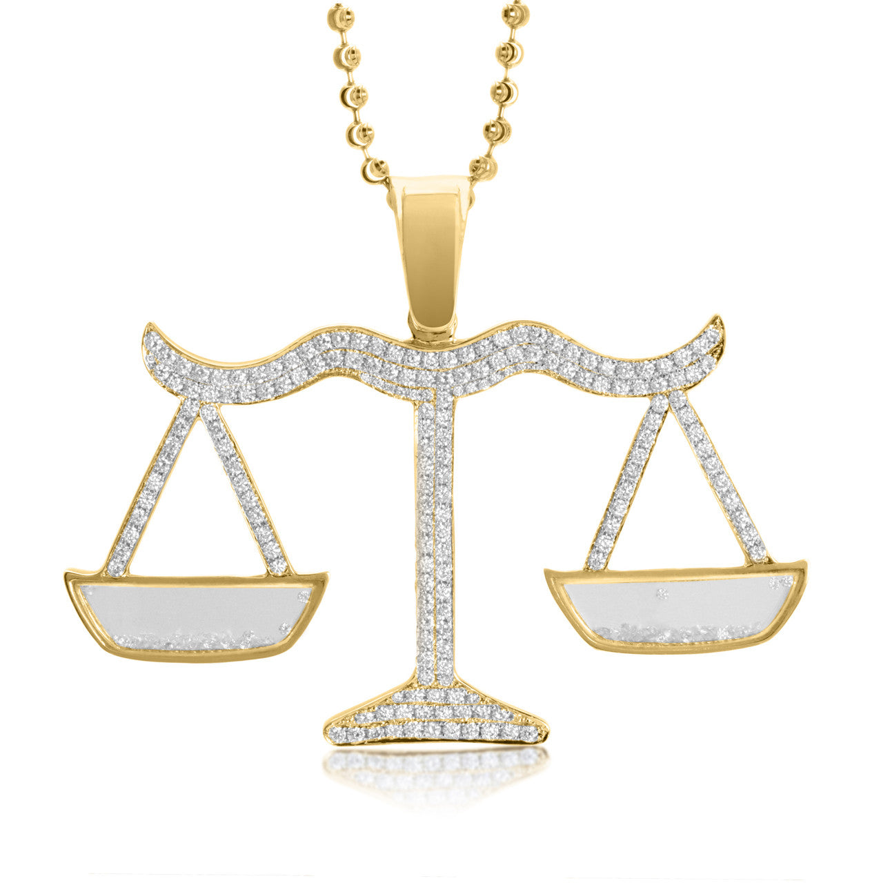 10k Custom Yellow Gold 4ct Diamond Libra Scale Pendant – SHYNE JEWELERS
