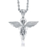 10k White Gold 1.75ct Diamond Angel Pendant