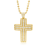 14k Yellow Gold 1ct Diamond Cross Pendant Front