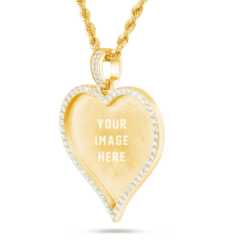 Large Diamond Heart Picture Pendant - Shyne Jewelers 10K Yellow Gold SI1 Shyne Jewelers