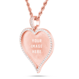 Large Diamond Heart Picture Pendant - Shyne Jewelers 160-00037 10K Rose Gold SI1 Shyne Jewelers