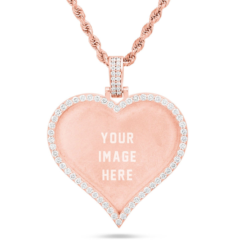 Large Diamond Heart Picture Pendant - Shyne Jewelers 160-00037 10K Rose Gold SI1 Shyne Jewelers