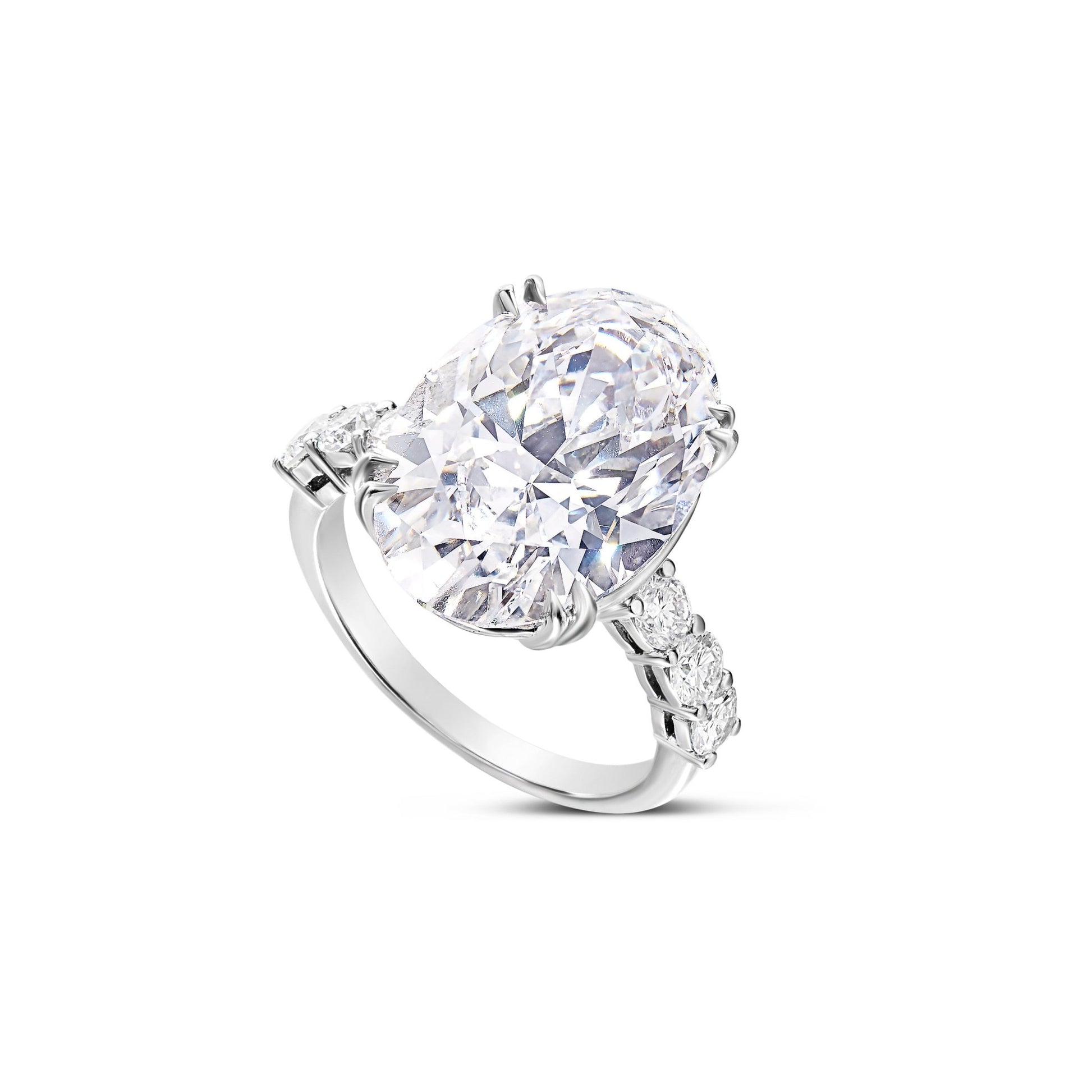 Large Oval Diamond Engagement Ring - Shyne Jewelers OVALENGR Shyne Jewelers