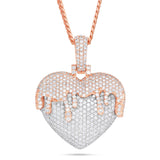 Melting Heart Diamond Pendant, 2" - Shyne Jewelers Rose & White Gold Shyne Jewelers