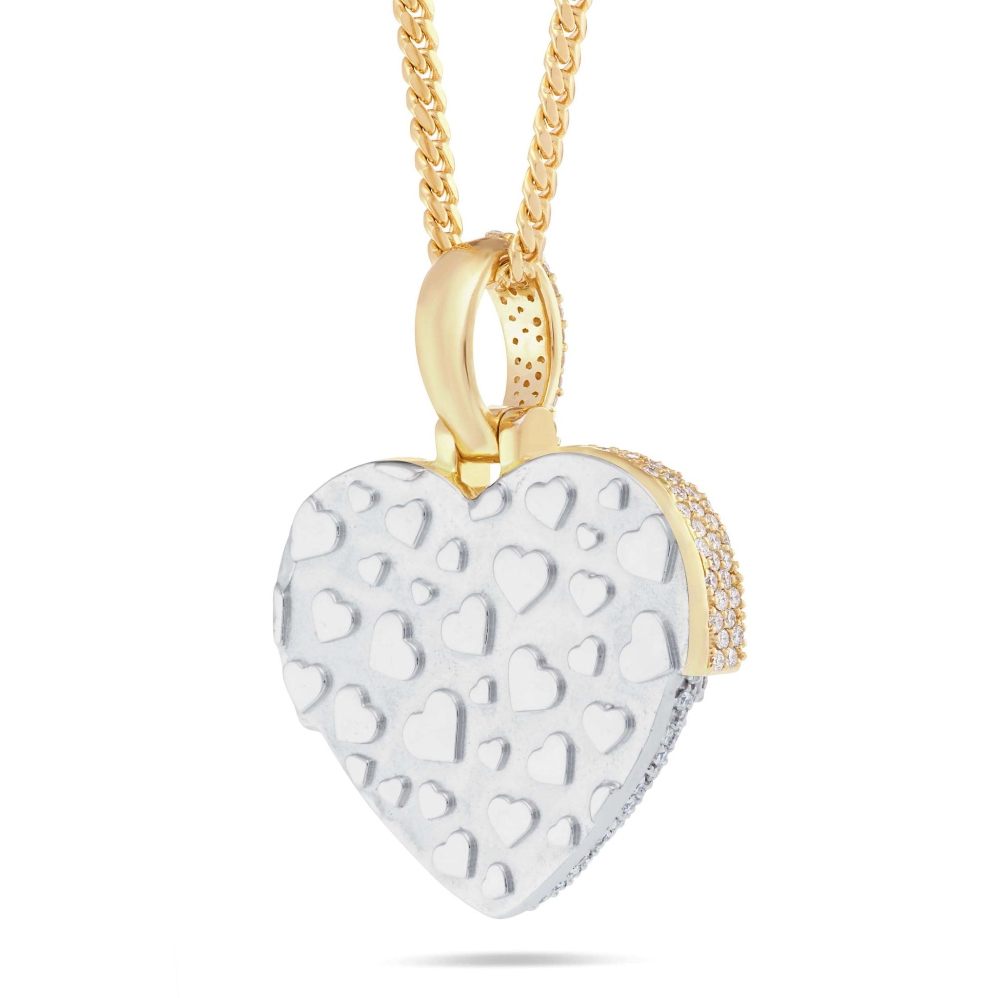 Melting Heart Diamond Pendant, 2" - Shyne Jewelers Yellow & White Gold Shyne Jewelers