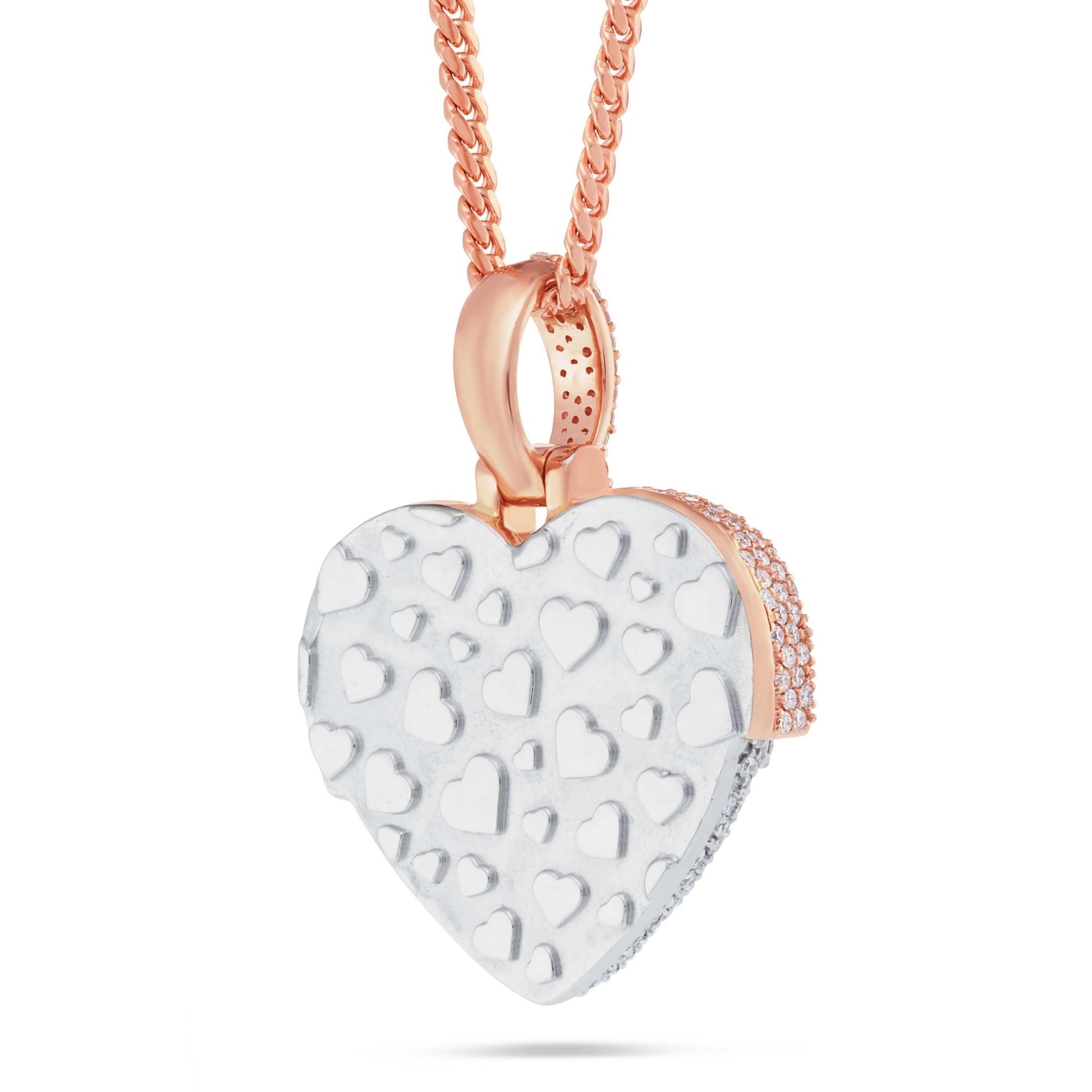 Melting Heart Diamond Pendant, 2" - Shyne Jewelers Rose & White Gold Shyne Jewelers