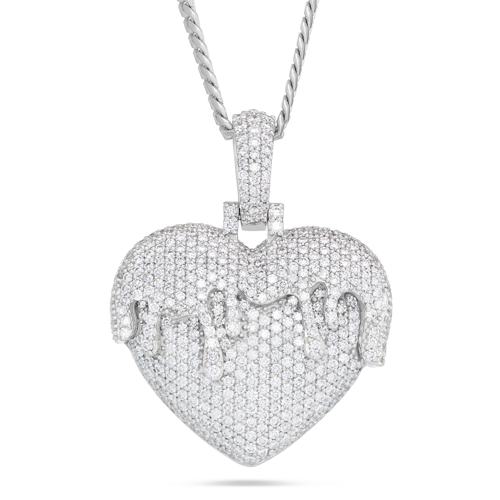 Melting Heart Diamond Pendant, 2" - Shyne Jewelers White Gold Shyne Jewelers