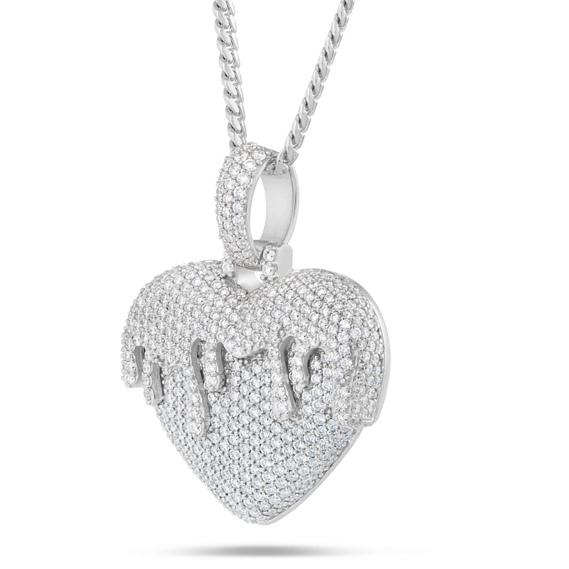 Melting Heart Diamond Pendant, 2" - Shyne Jewelers White Gold Shyne Jewelers