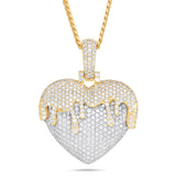 Melting Heart Diamond Pendant, 2" - Shyne Jewelers Yellow & White Gold Shyne Jewelers
