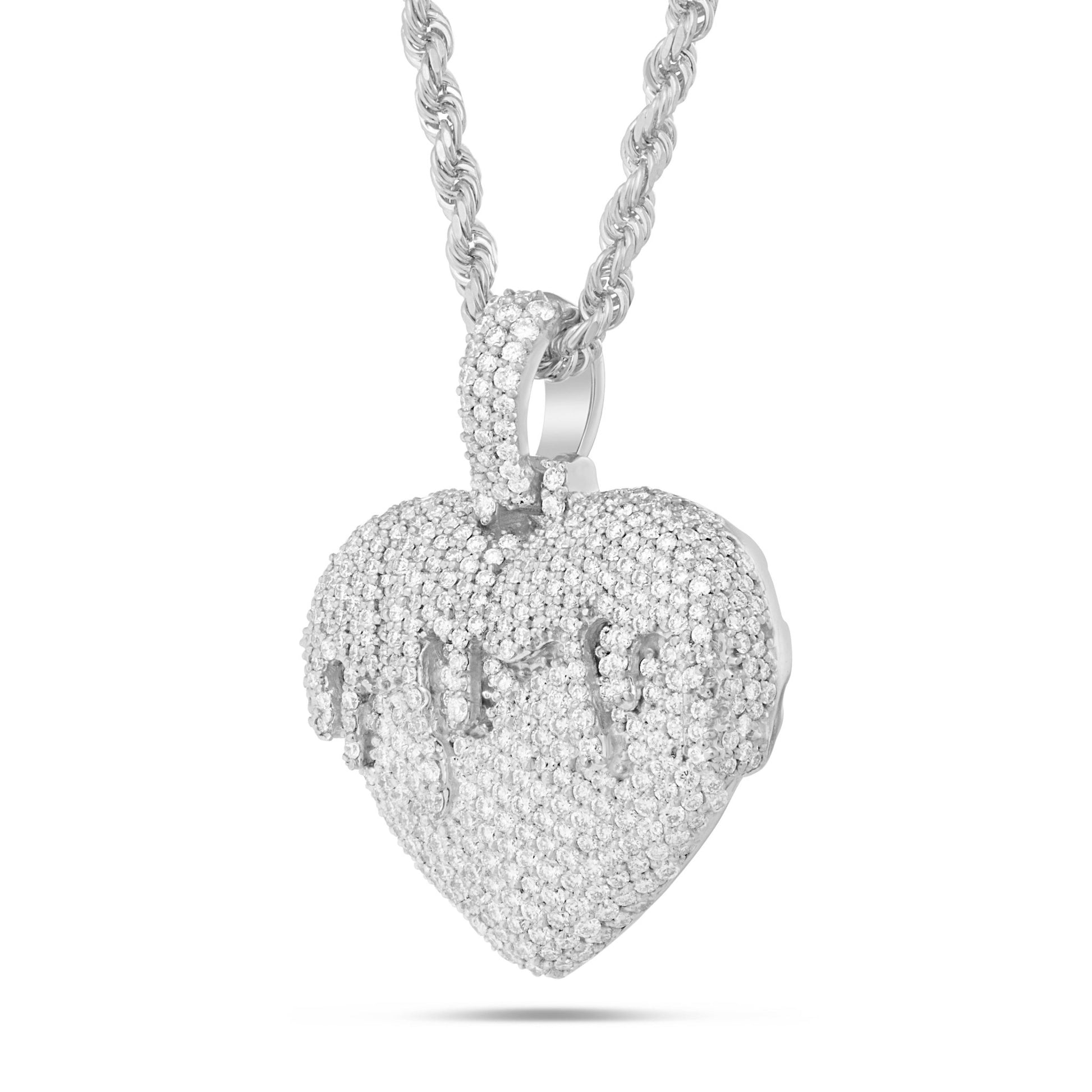 Melting Heart Diamond Pendant, Small - Shyne Jewelers White Gold Shyne Jewelers