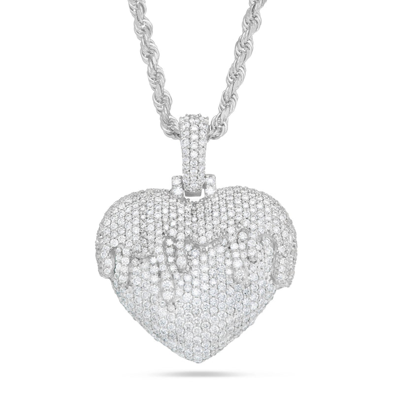 melting heart diamond pendant small